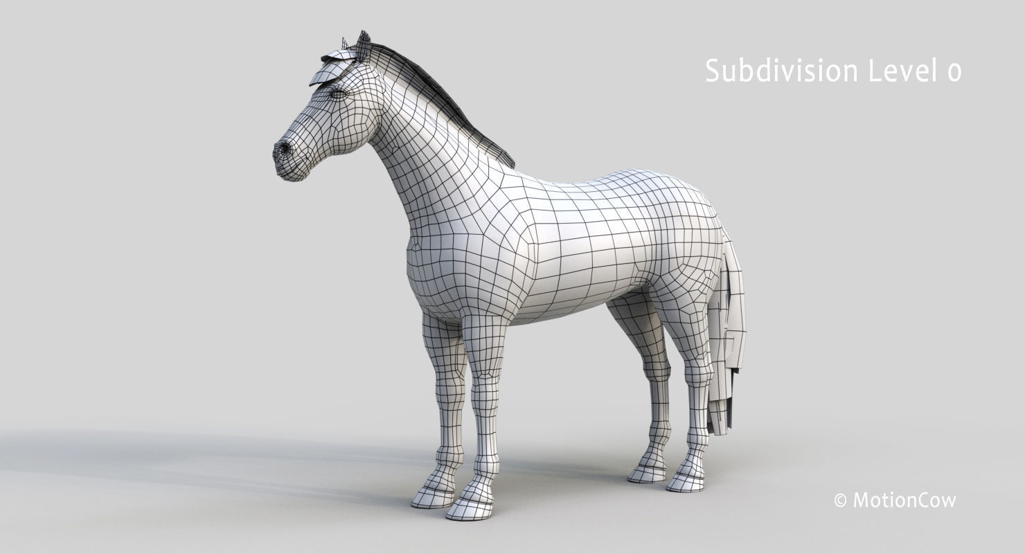 Horse PRO - White 3D model_23