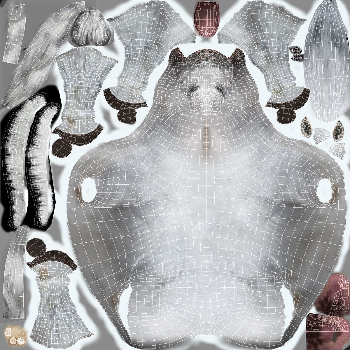 Horse PRO - White 3D model_28