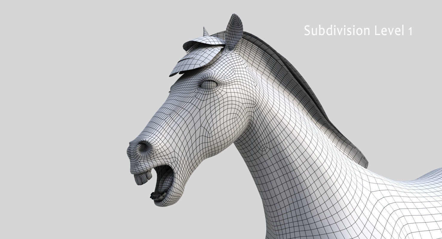 Horse PRO - White 3D model_22