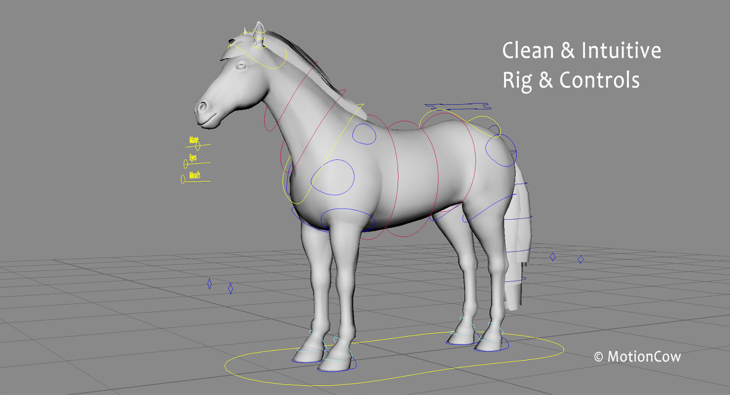 Horse PRO - White 3D model_27