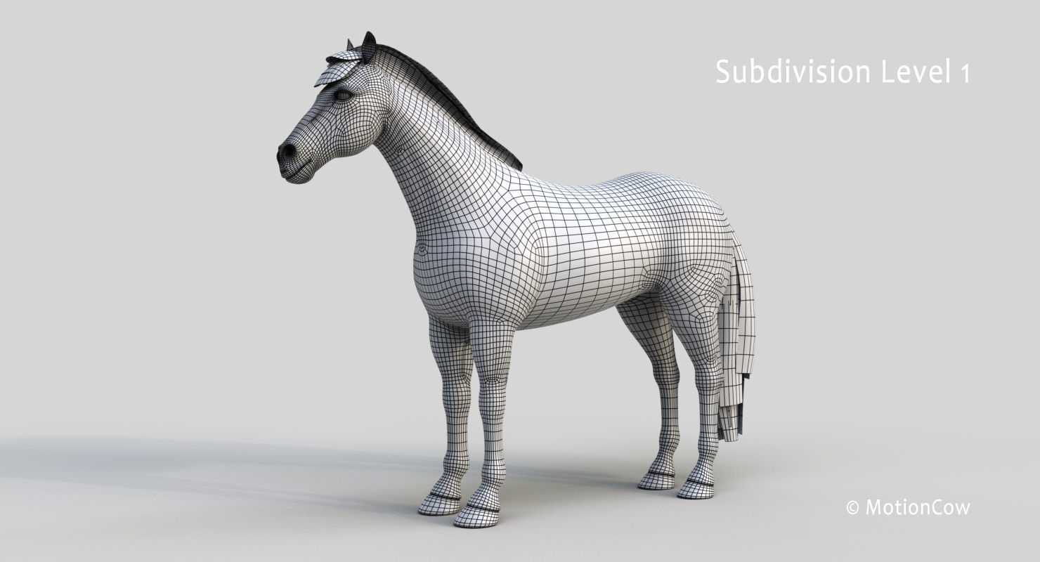 Horse PRO - White 3D model_24
