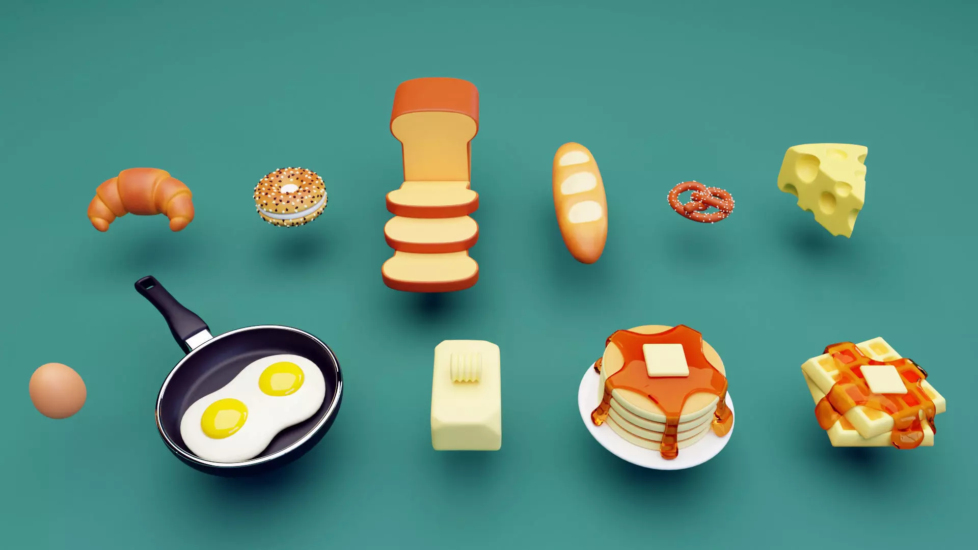 Emoji Food Pack 001 3D model