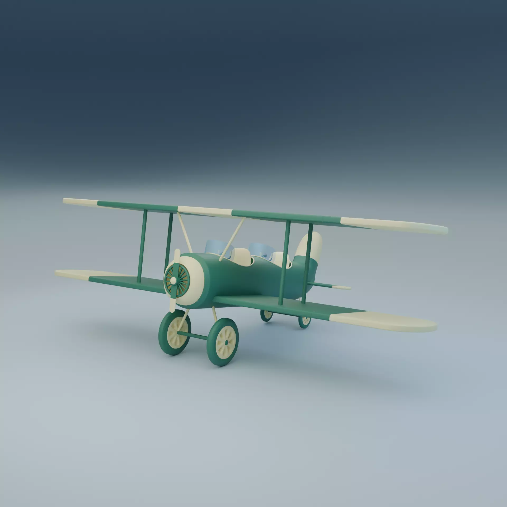 Stylized WW1plane Low-poly 3D model