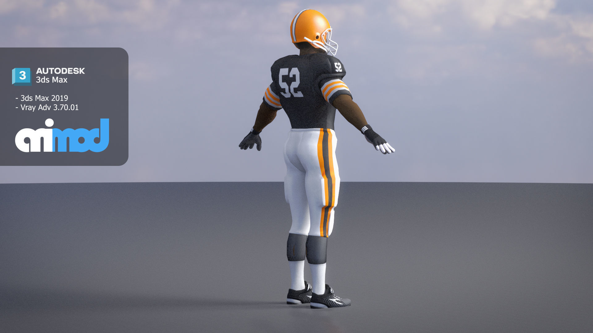 American Football Player 0006 3D model_3