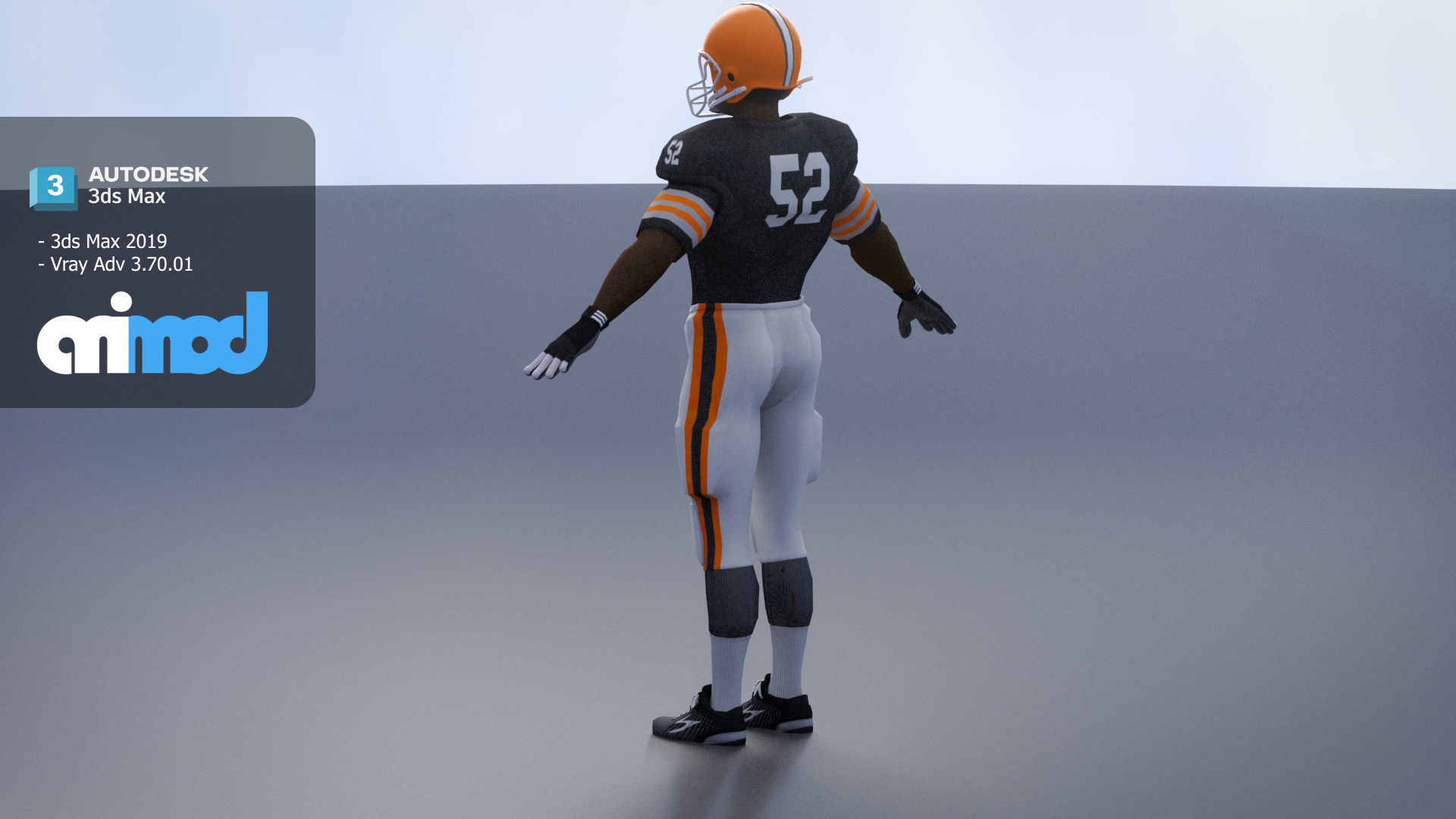 American Football Player 0006 3D model_4