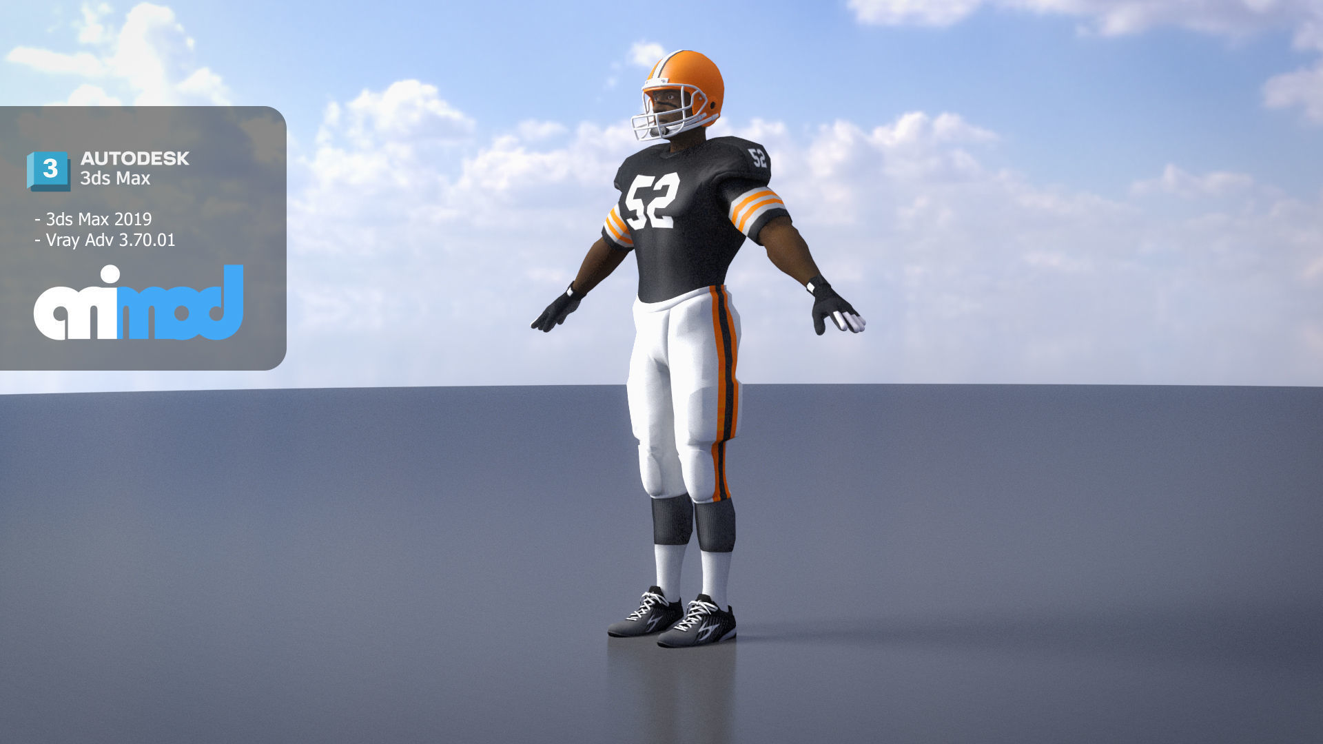 American Football Player 0006 3D model_2