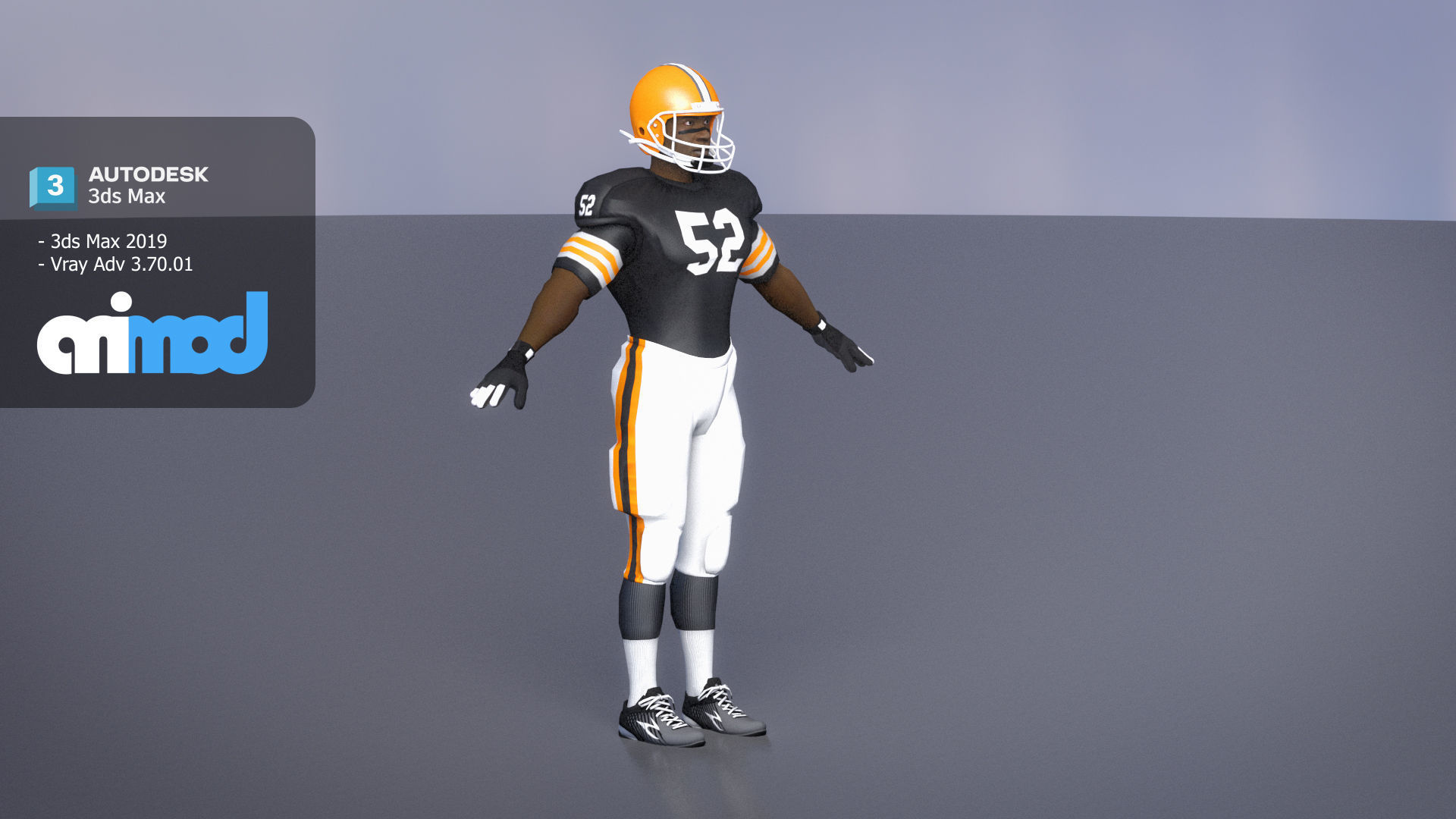 American Football Player 0006 3D model_1