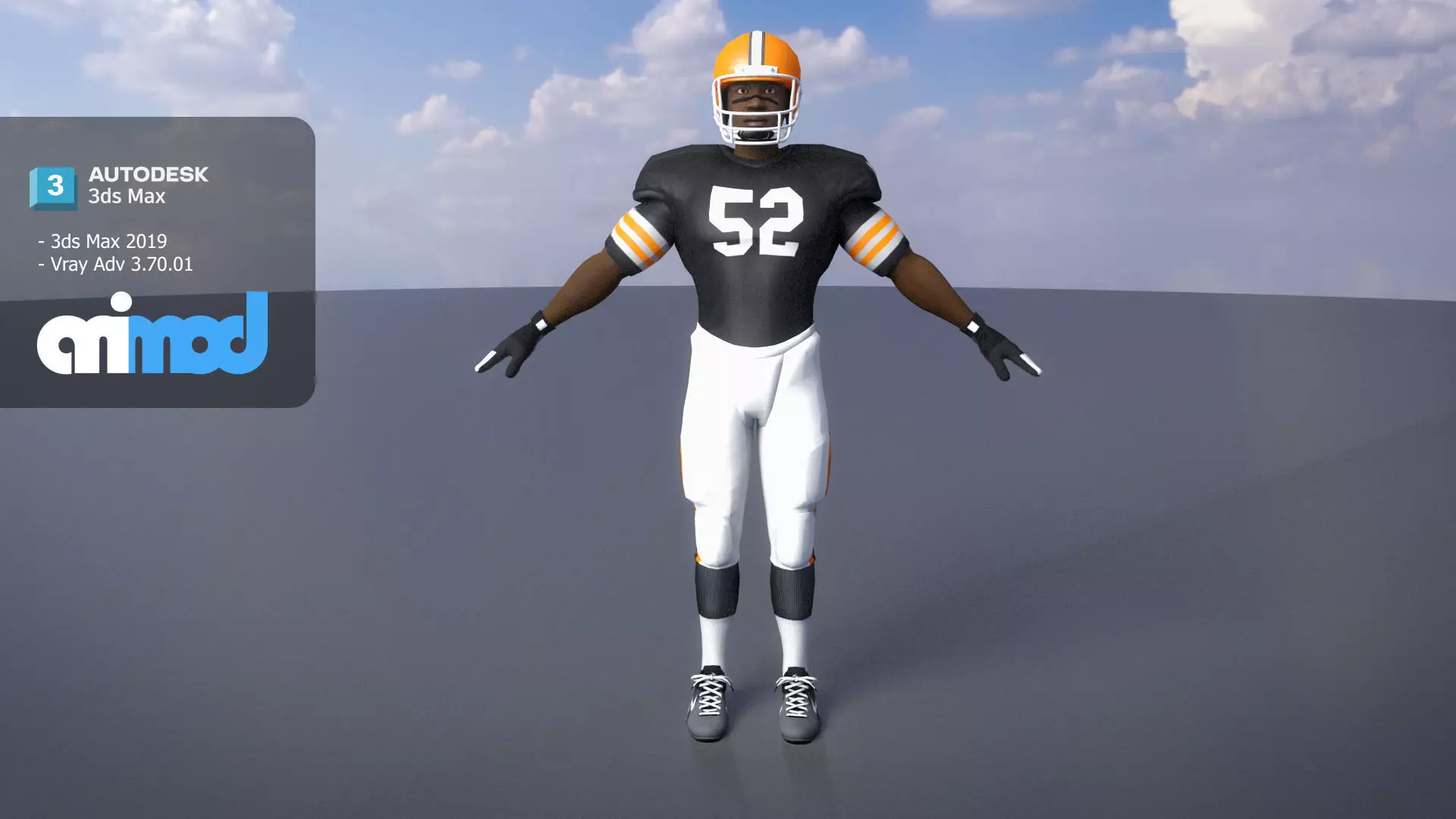 American Football Player 0006 3D model_0