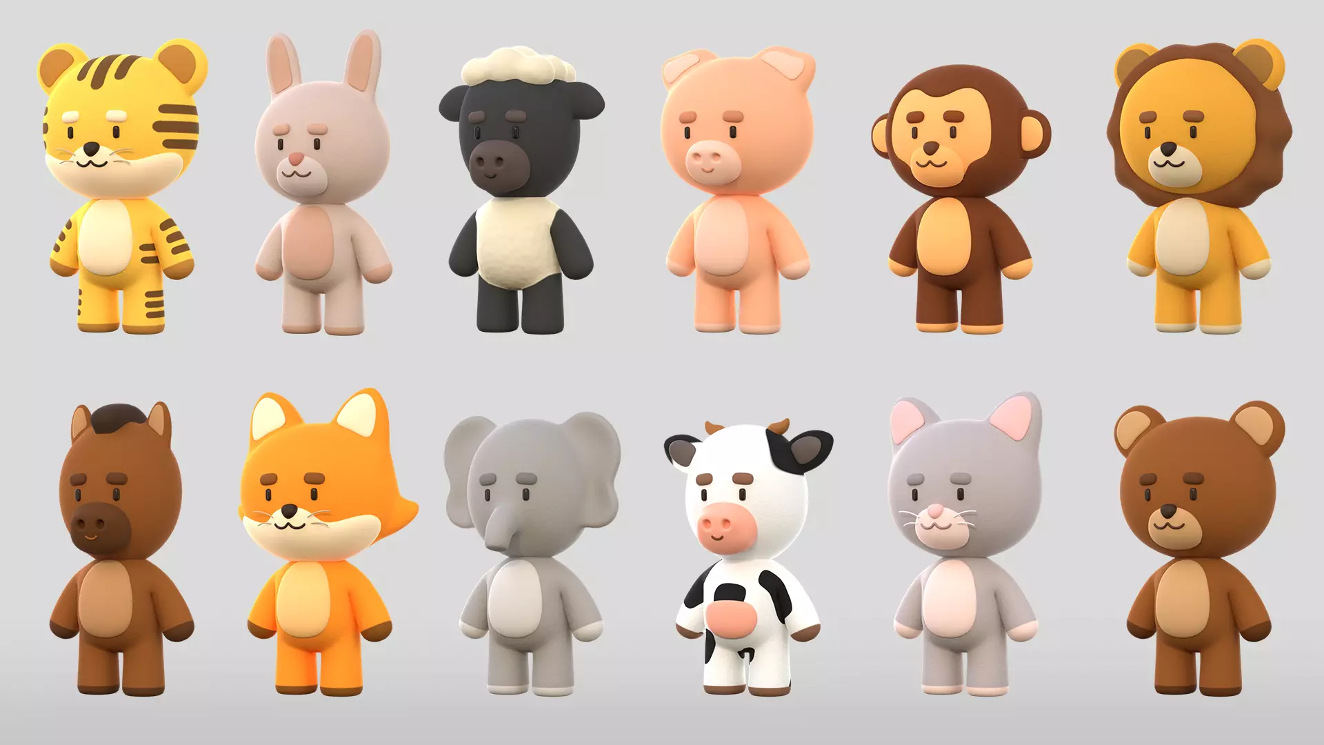 CUTE ANIMALS PACK 3D model_0