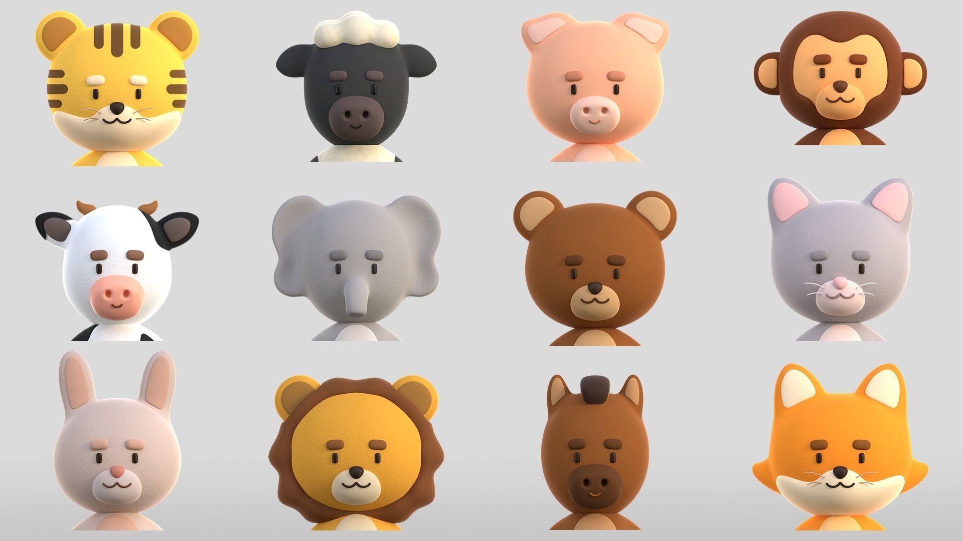 CUTE ANIMALS PACK 3D model_2