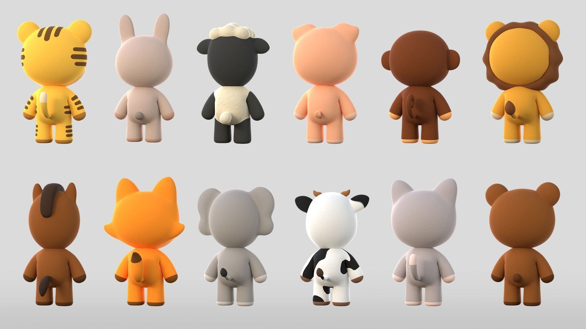 CUTE ANIMALS PACK 3D model_4