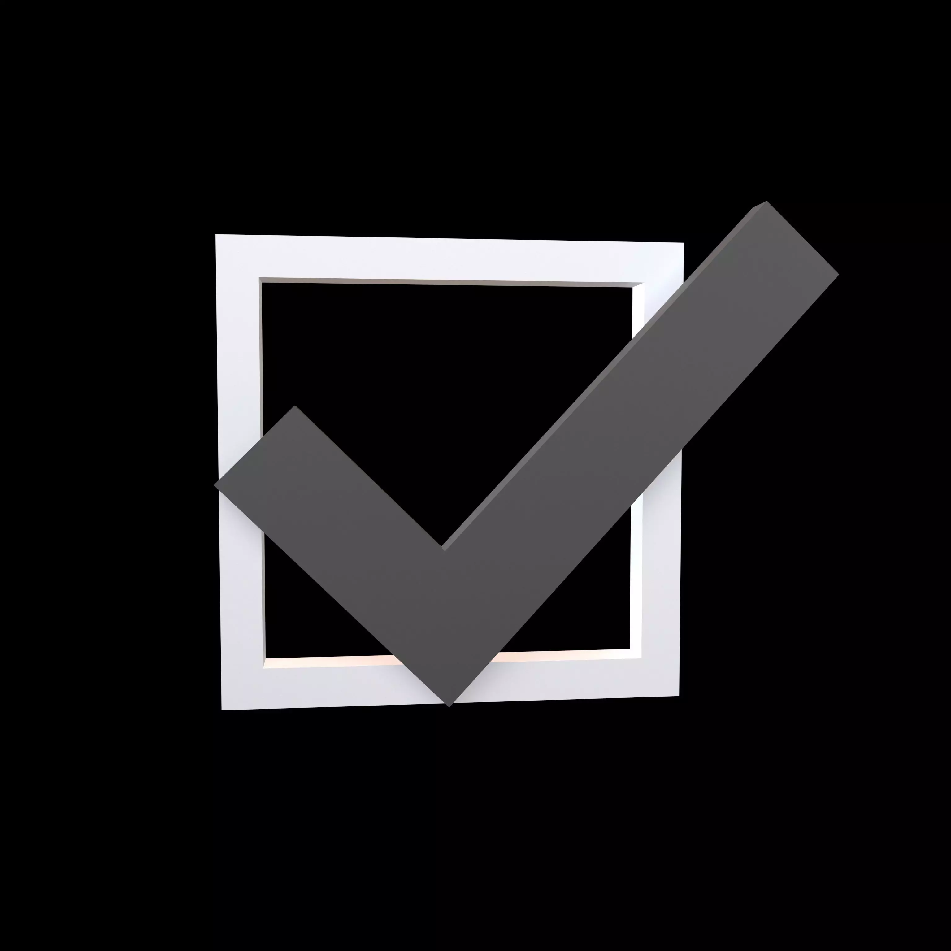 Checkbox with Tick Symbol v1 001 Low-poly 3D model_0
