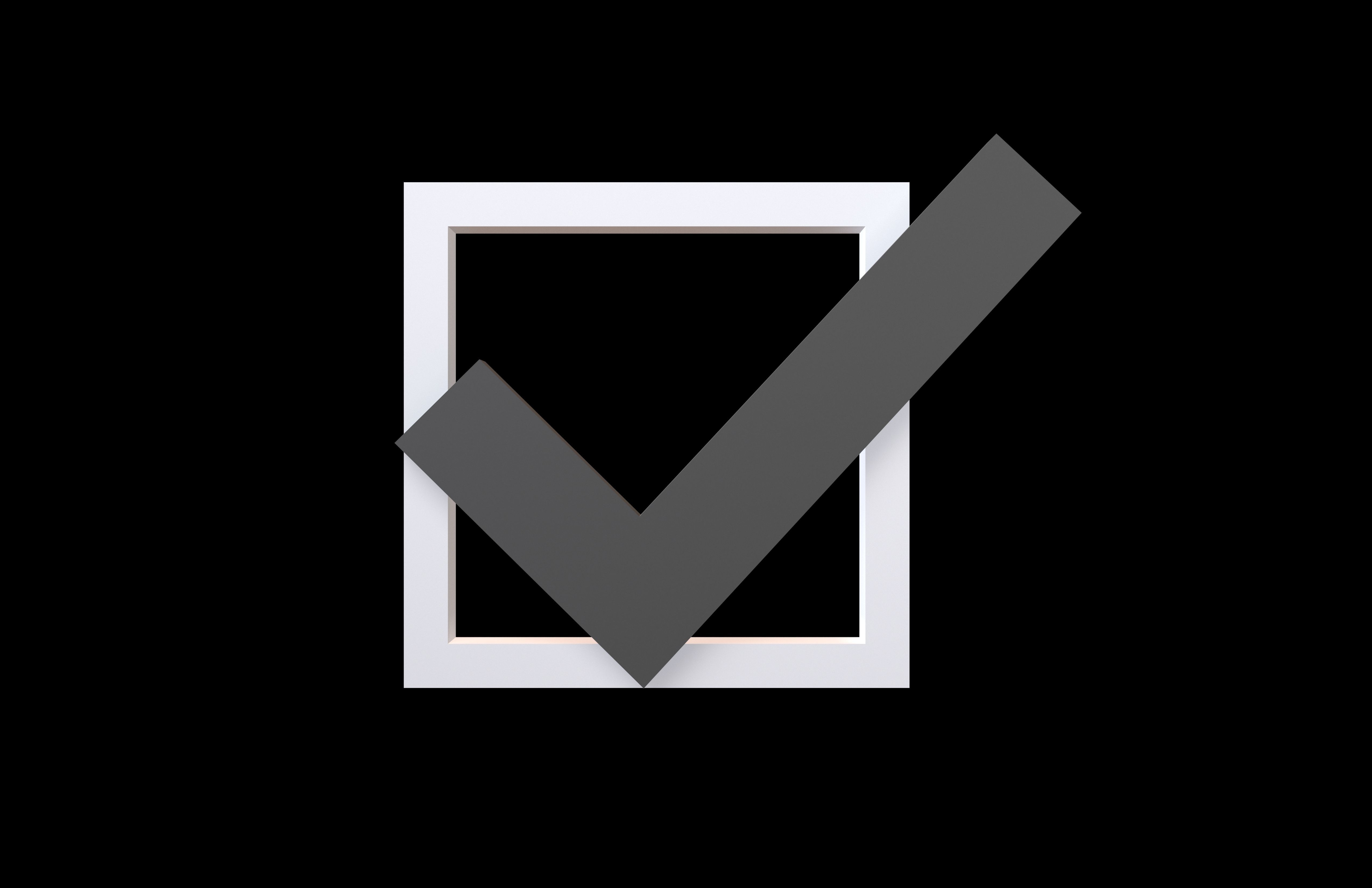 Checkbox with Tick Symbol v1 001 Low-poly 3D model_1