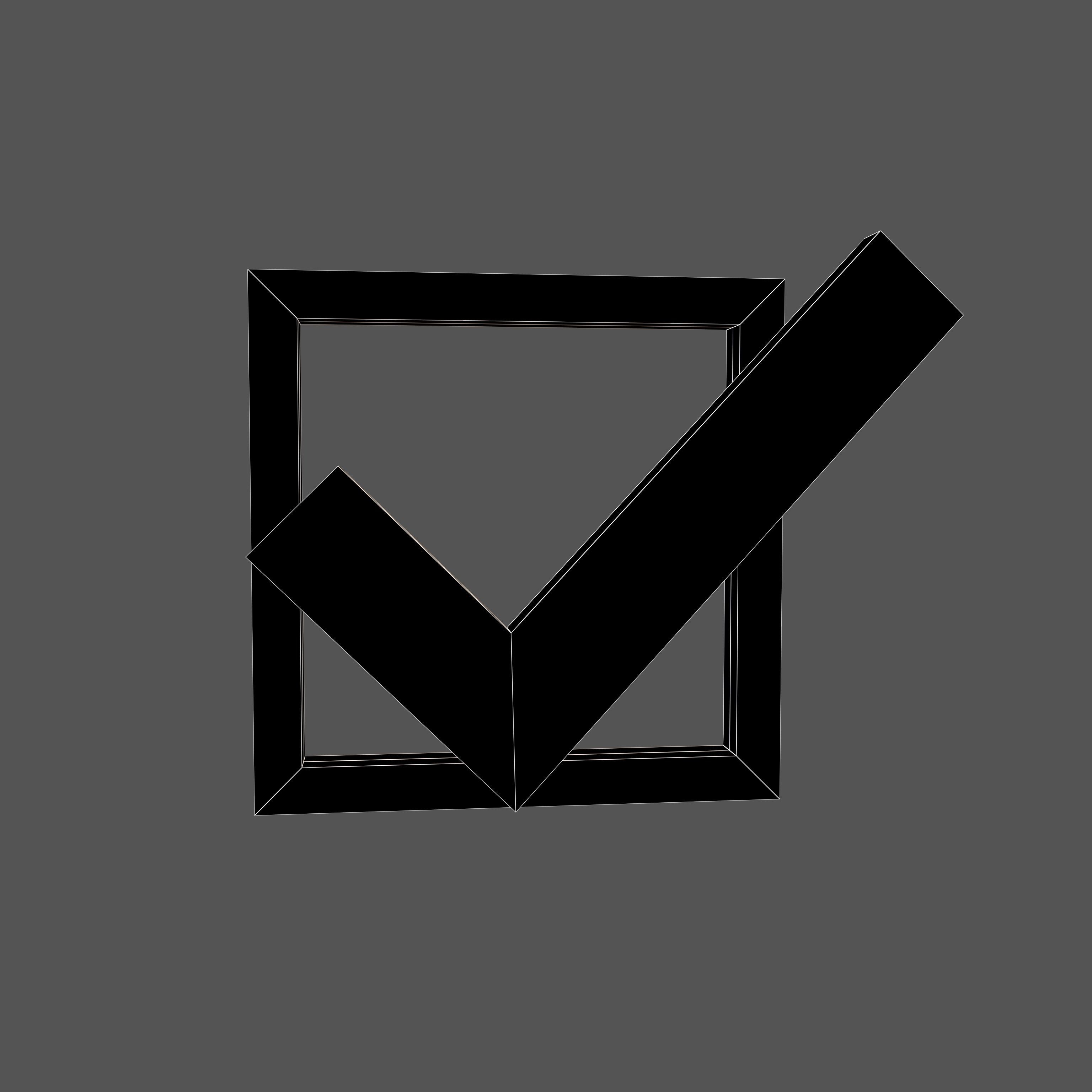 Checkbox with Tick Symbol v1 001 Low-poly 3D model_4
