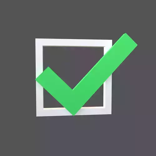 Checkbox with Tick Symbol v1 002 Low-poly 3D model