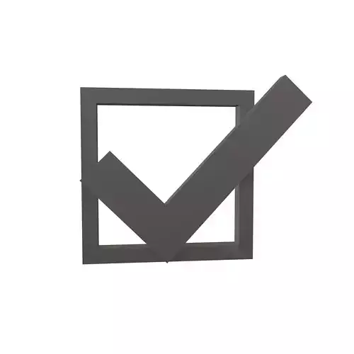 Checkbox with Tick Symbol v1 003 Low-poly 3D model