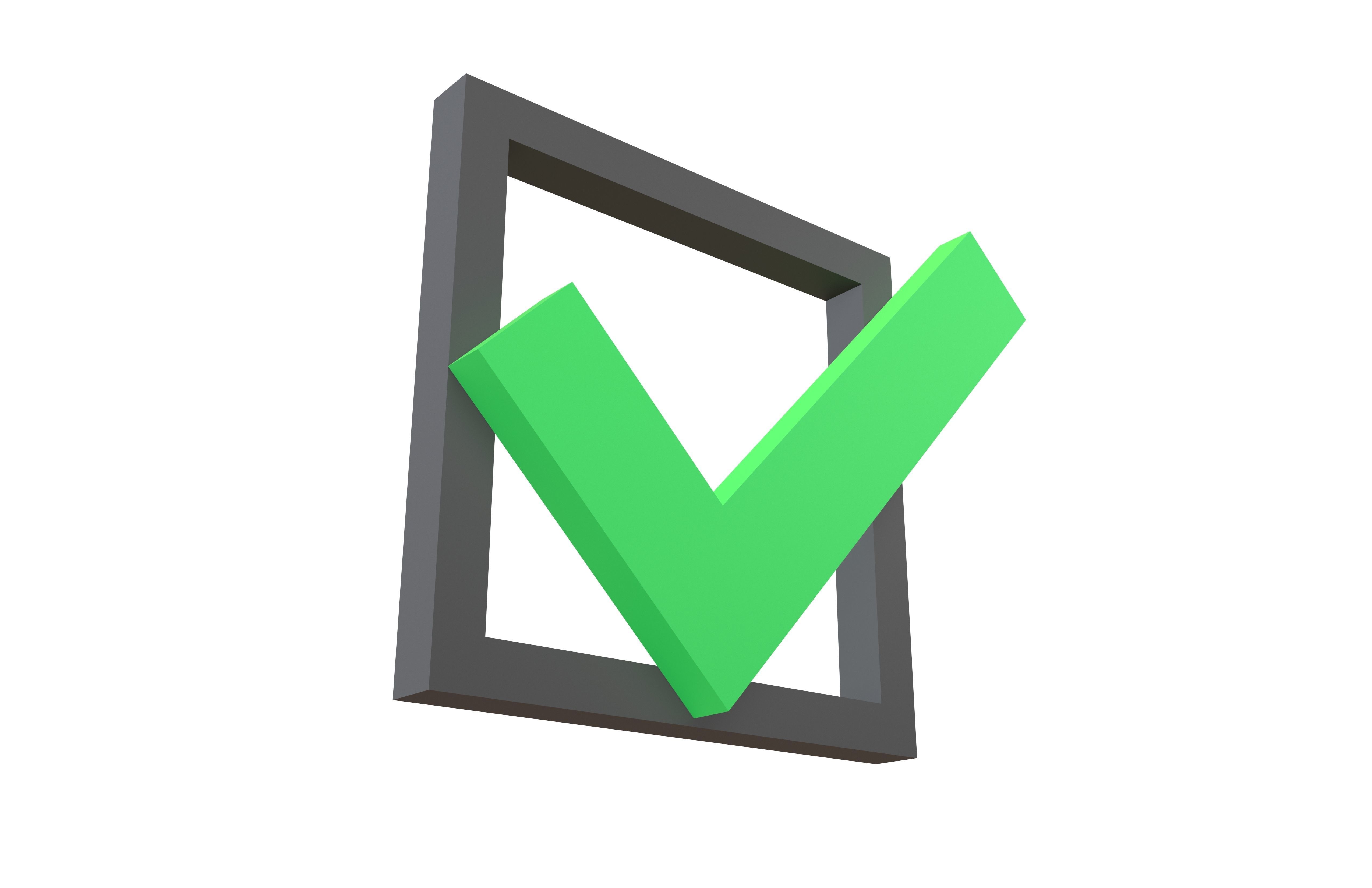 Checkbox with Tick Symbol v1 004 Low-poly 3D model_3