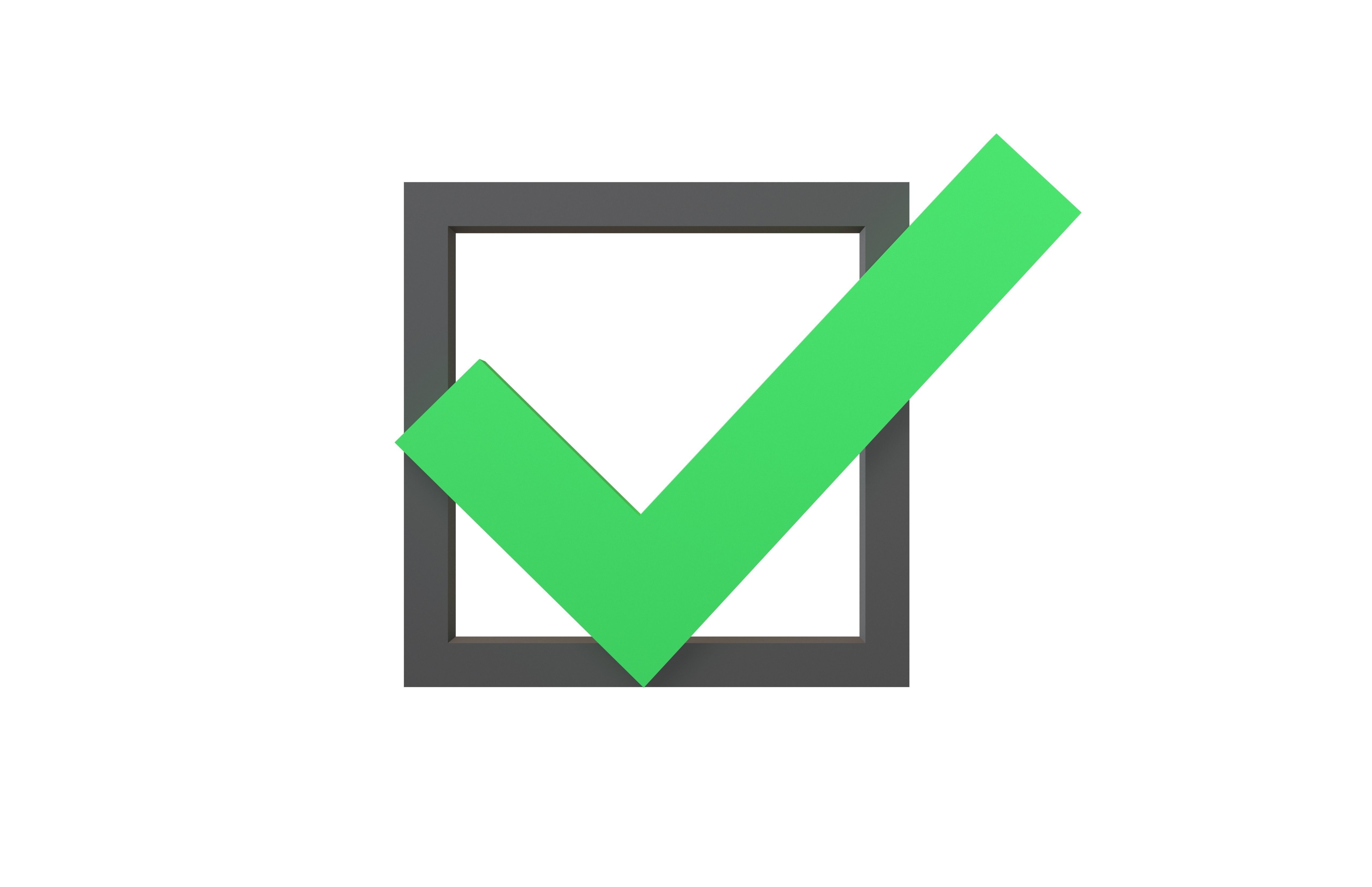 Checkbox with Tick Symbol v1 004 Low-poly 3D model_1