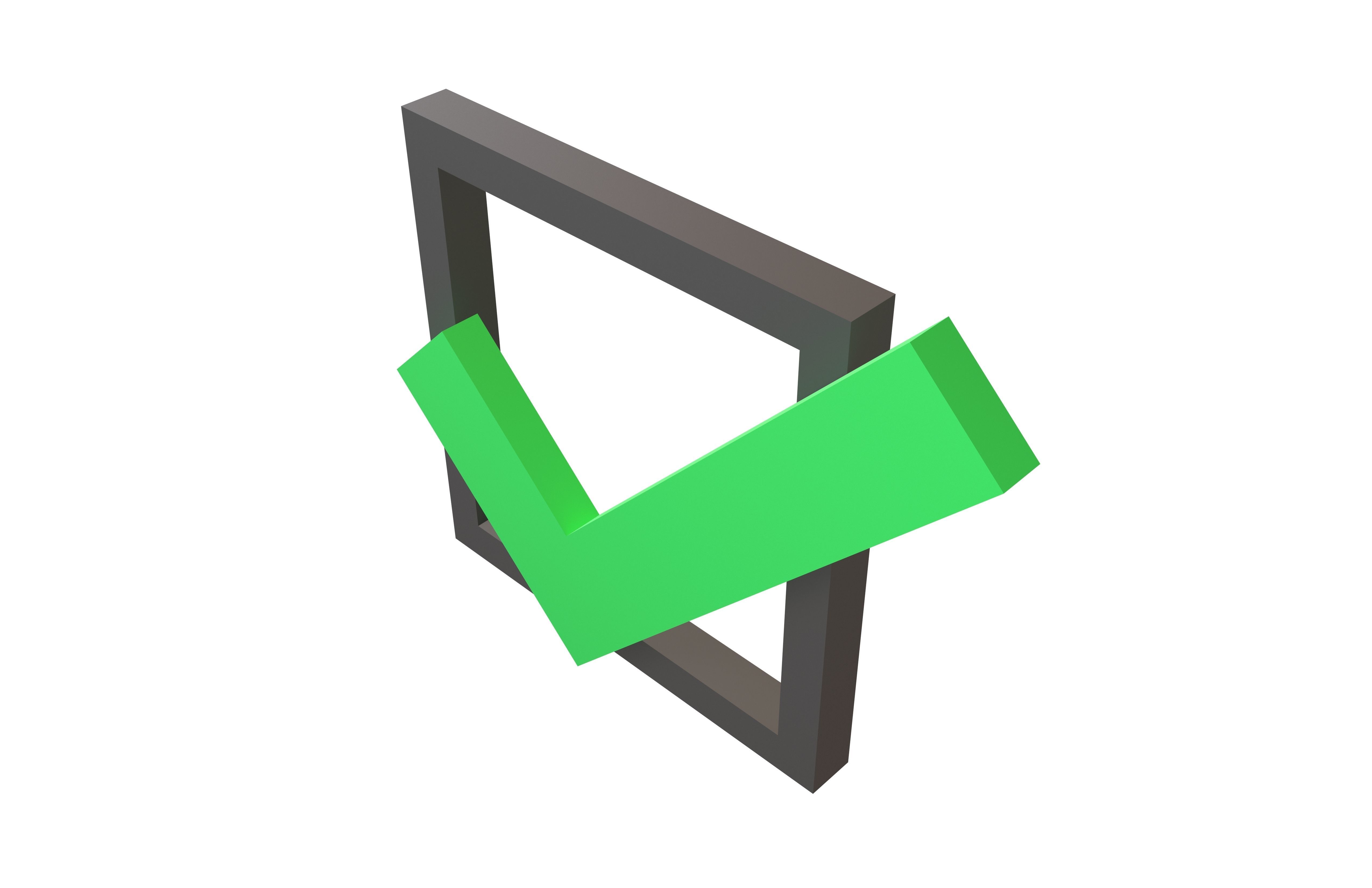 Checkbox with Tick Symbol v1 004 Low-poly 3D model_2