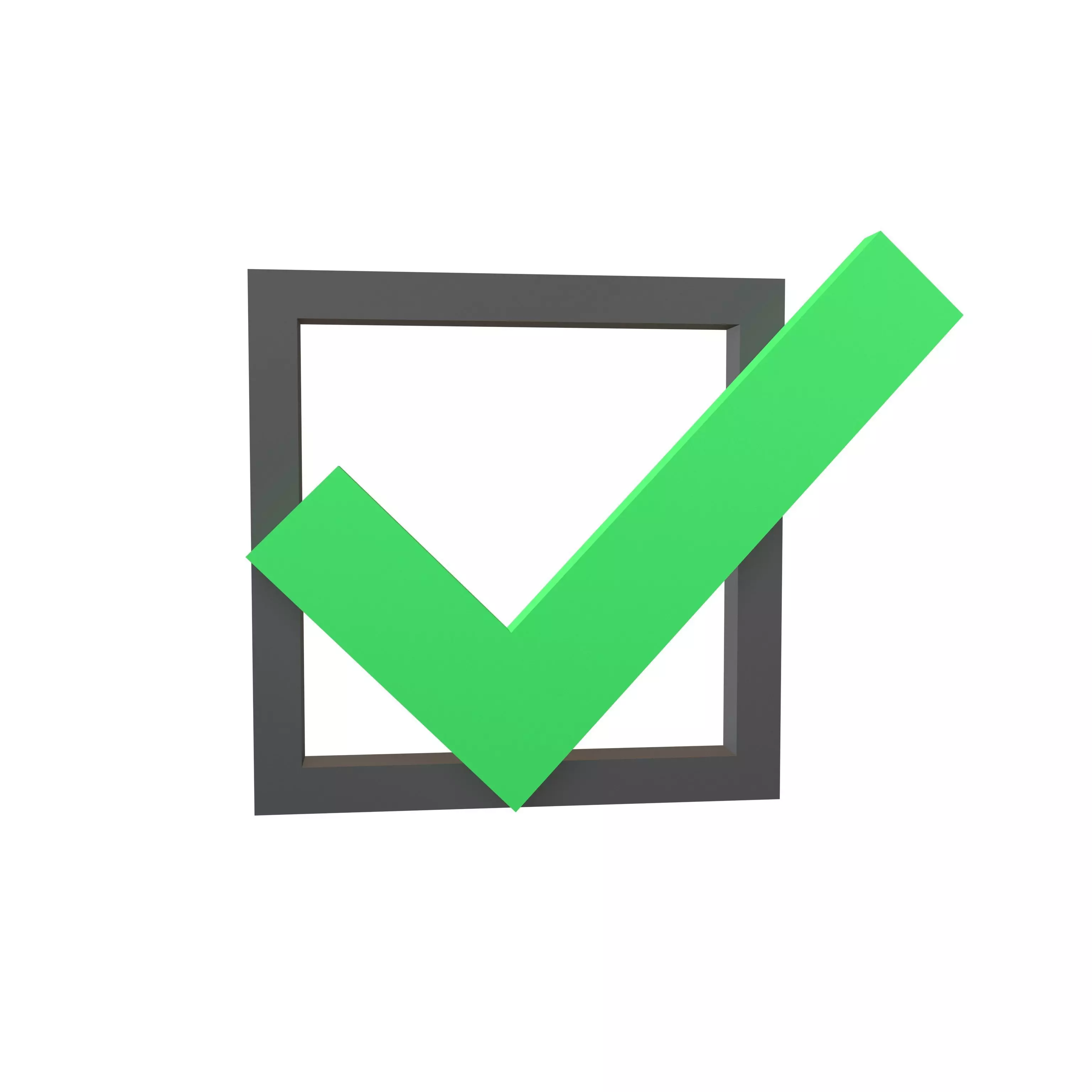 Checkbox with Tick Symbol v1 004 Low-poly 3D model_0