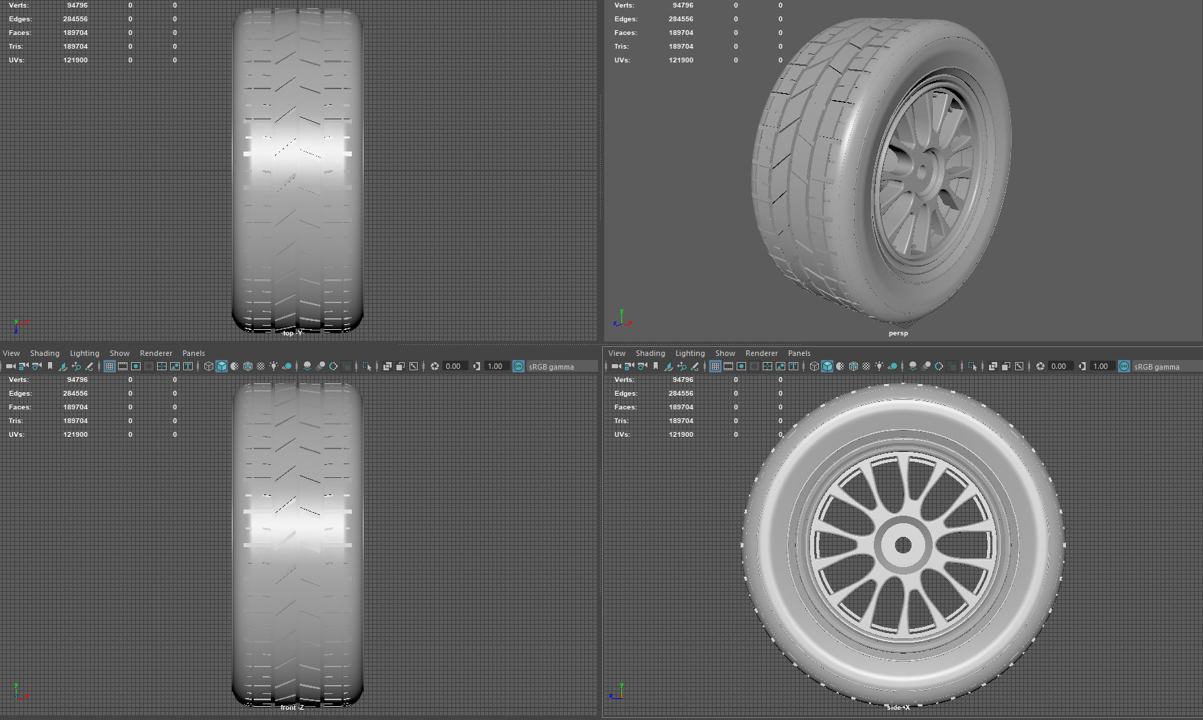 Wheel with Tire 3D model_13