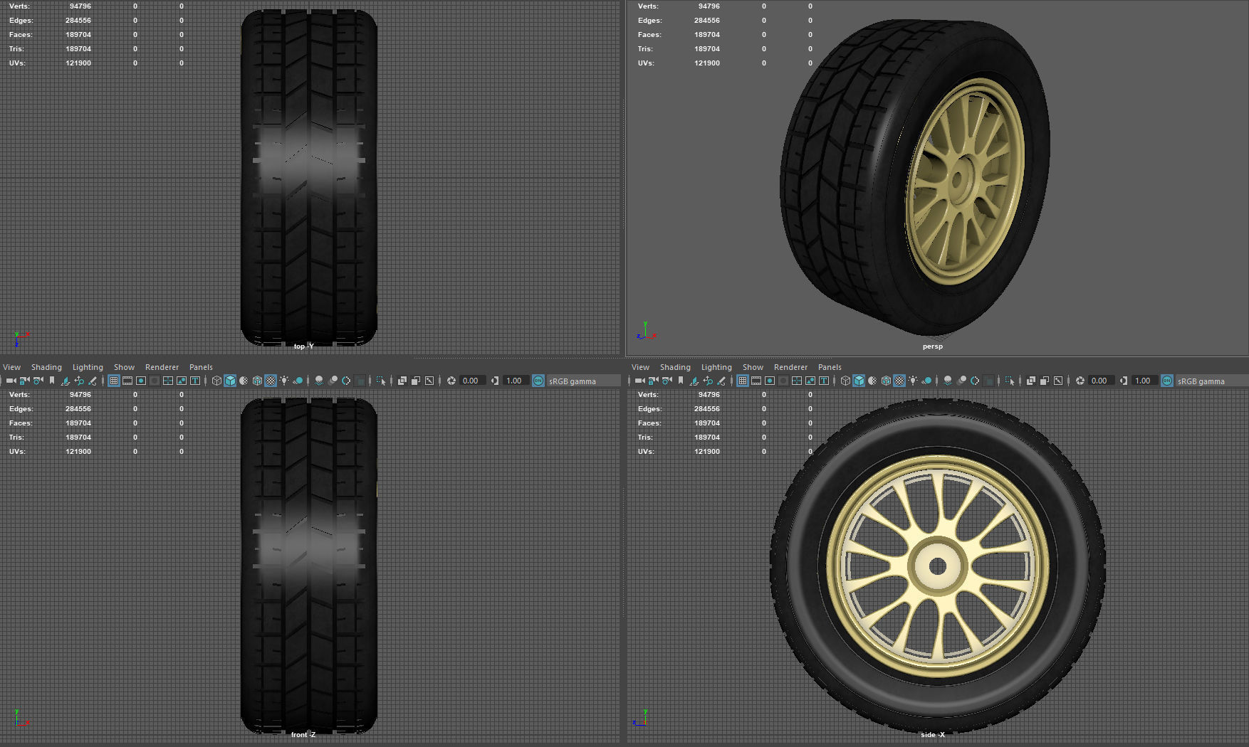 Wheel with Tire 3D model_12