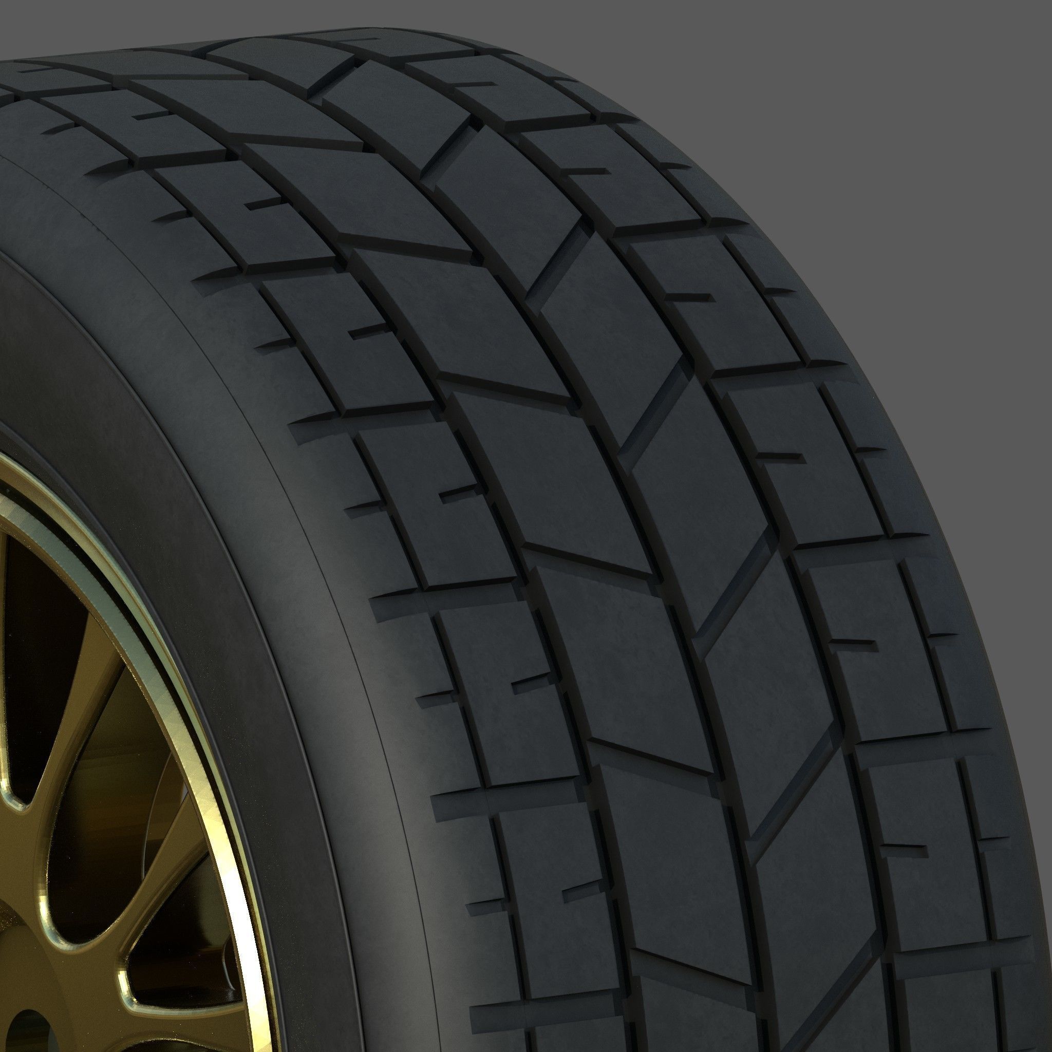 Wheel with Tire 3D model_3