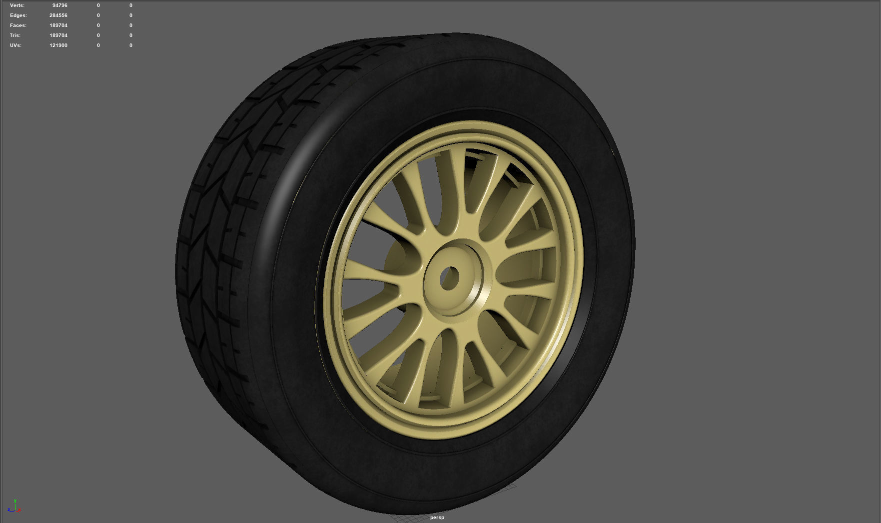 Wheel with Tire 3D model_7