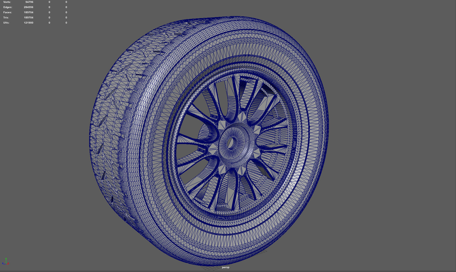 Wheel with Tire 3D model_9