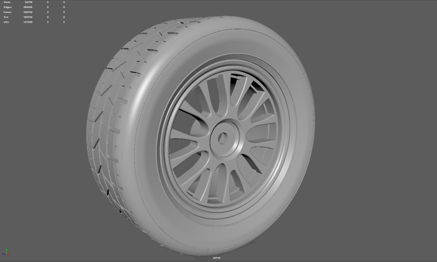 Wheel with Tire 3D model_8