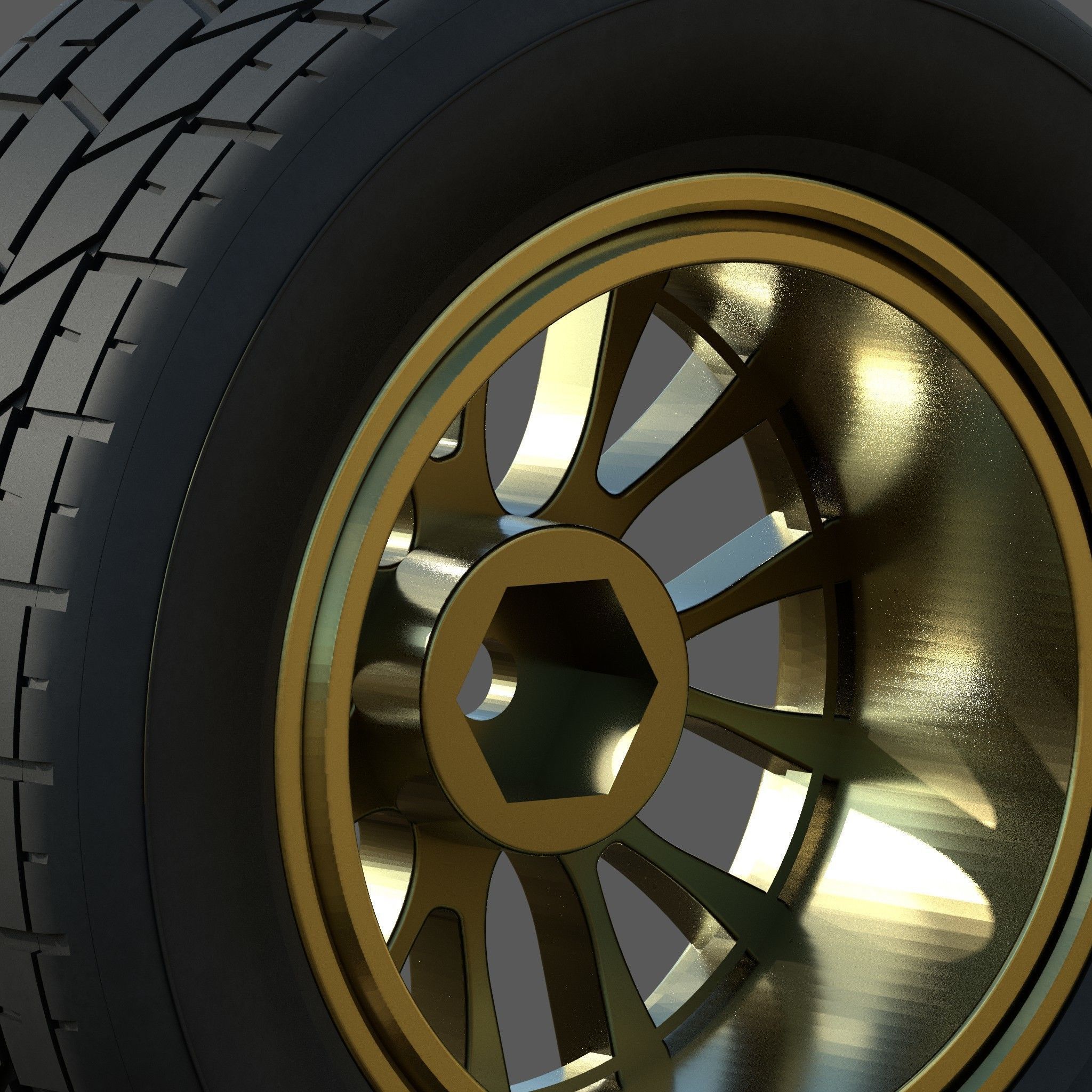 Wheel with Tire 3D model_5