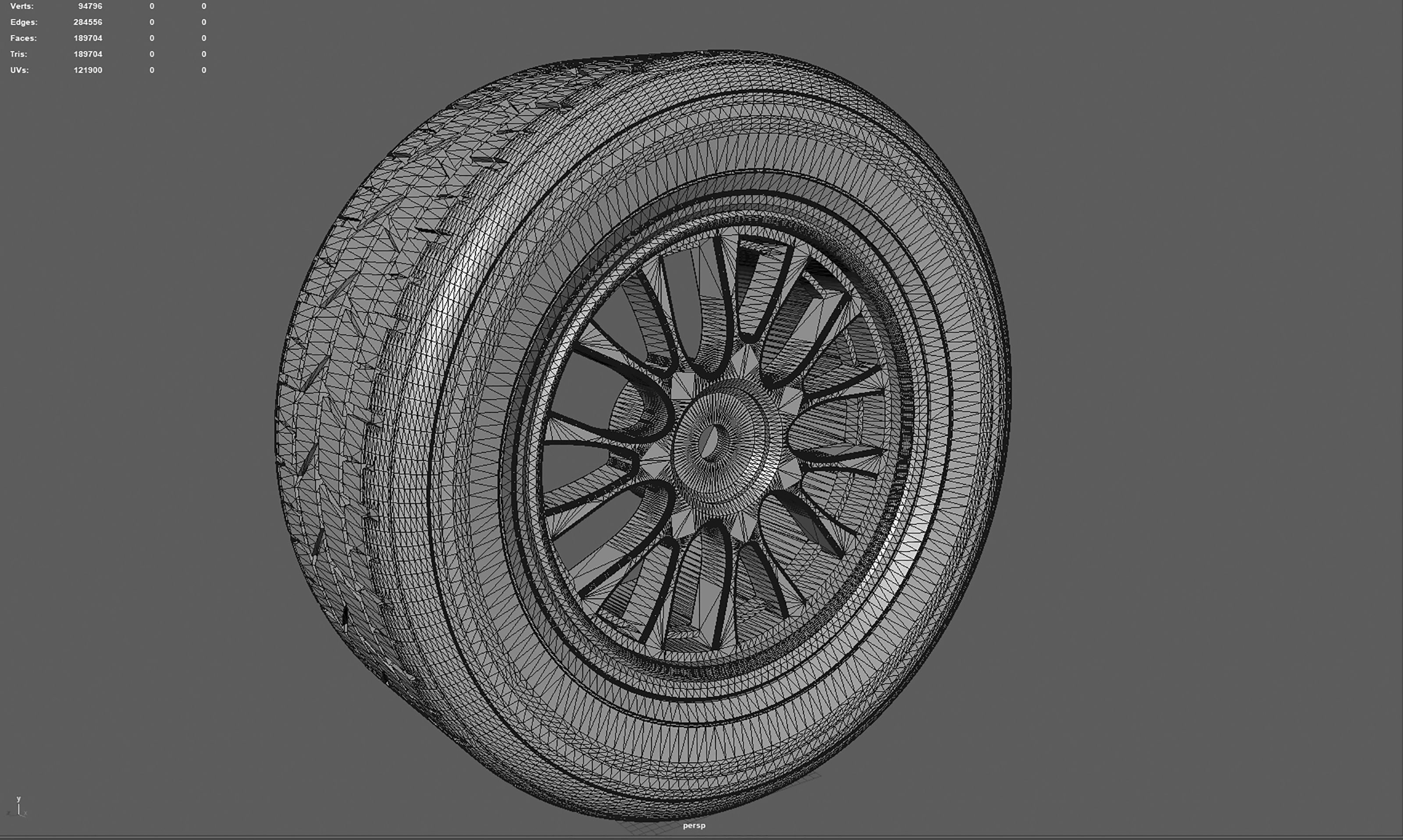 Wheel with Tire 3D model_16