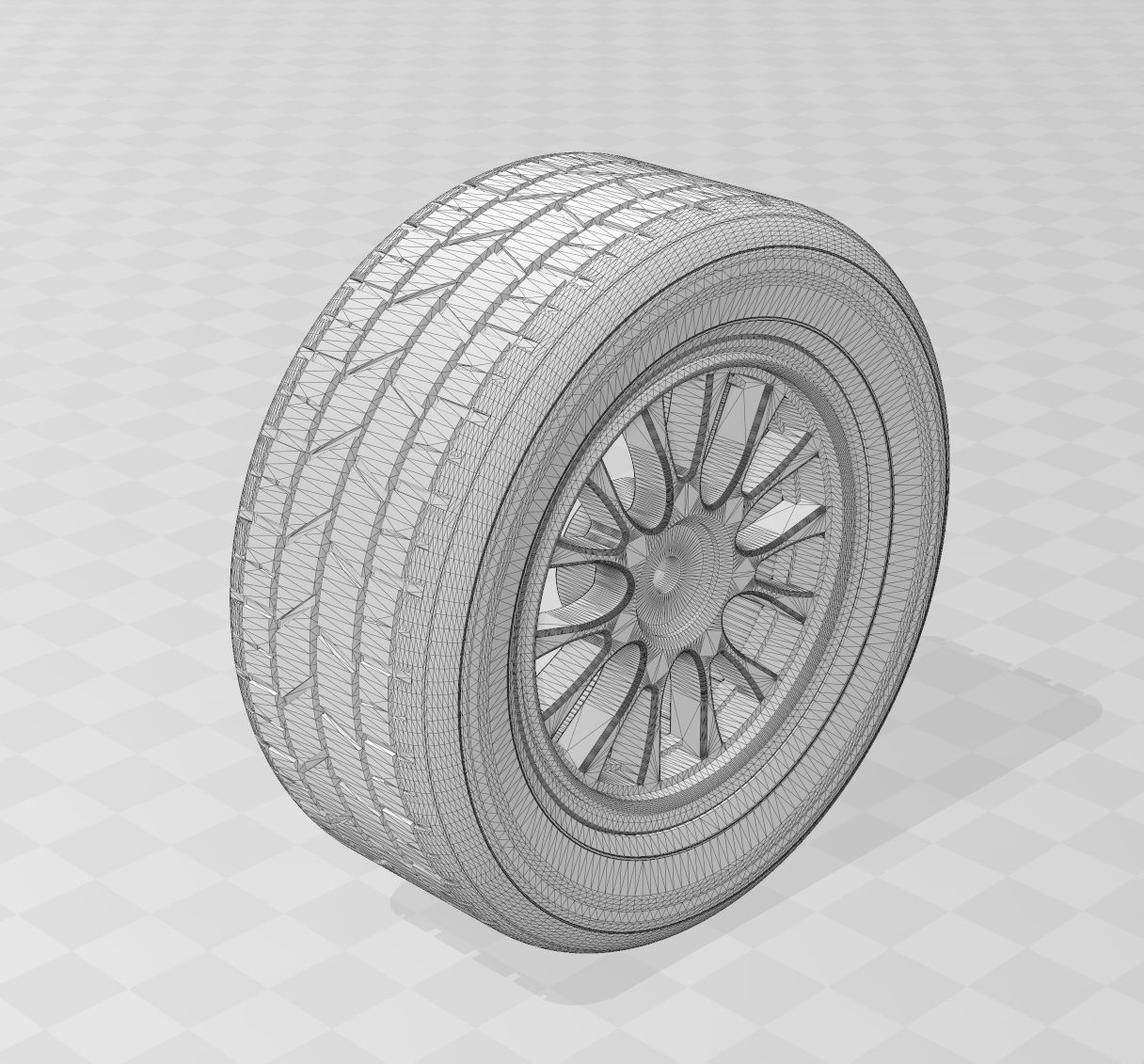 Wheel with Tire 3D model_14