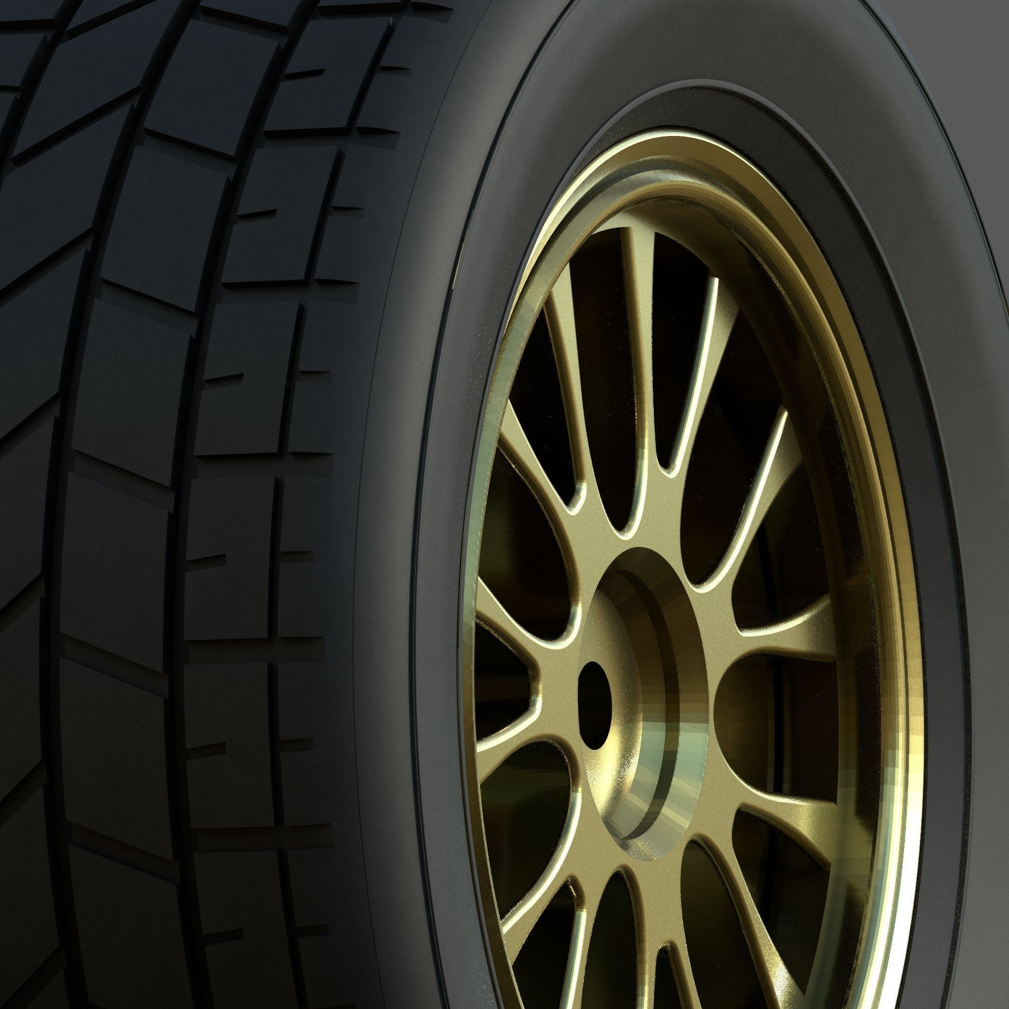 Wheel with Tire 3D model_4