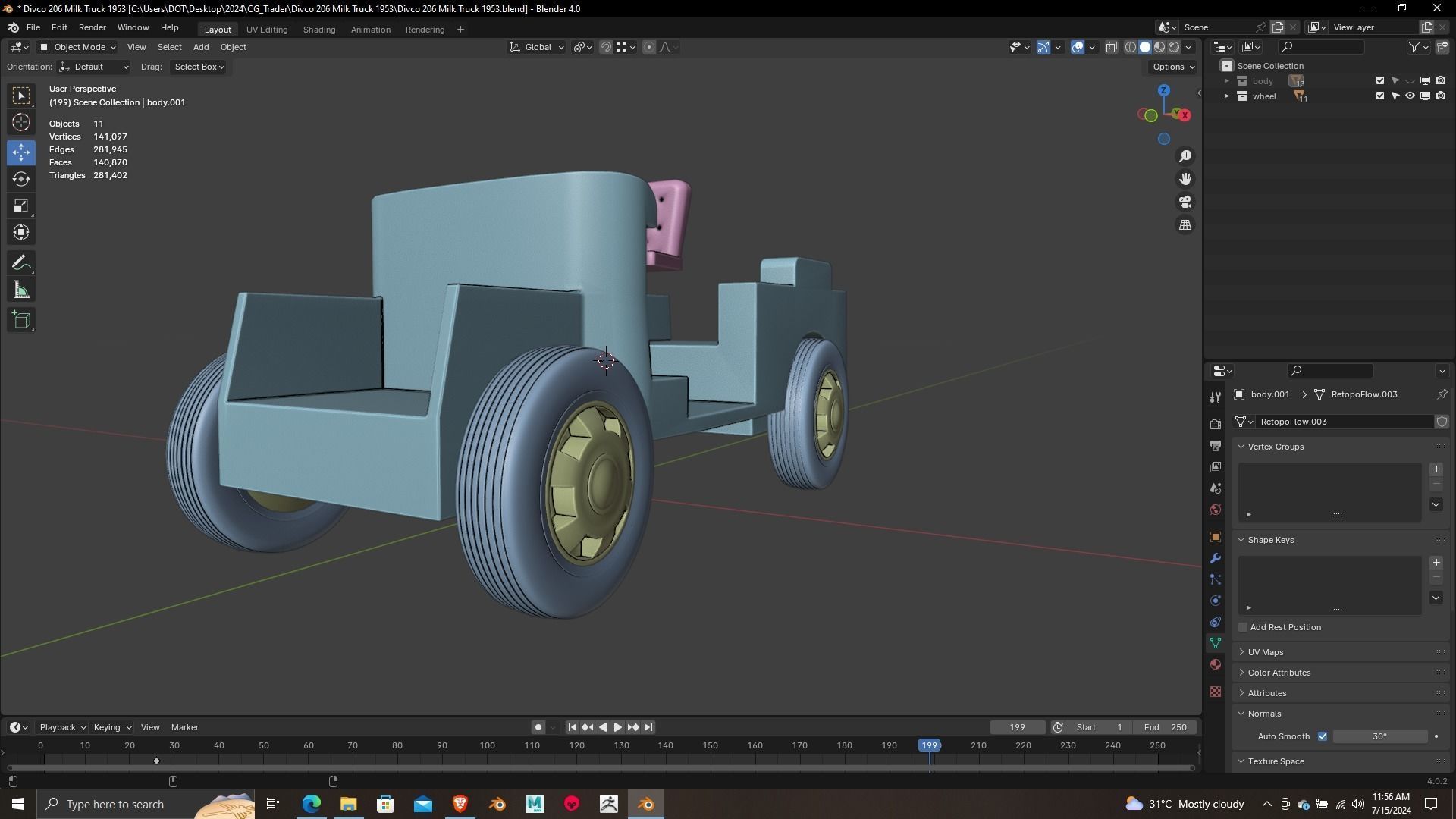 DVCO TO6 Milk Truck 1953 3rd Print Model 3D print model_14