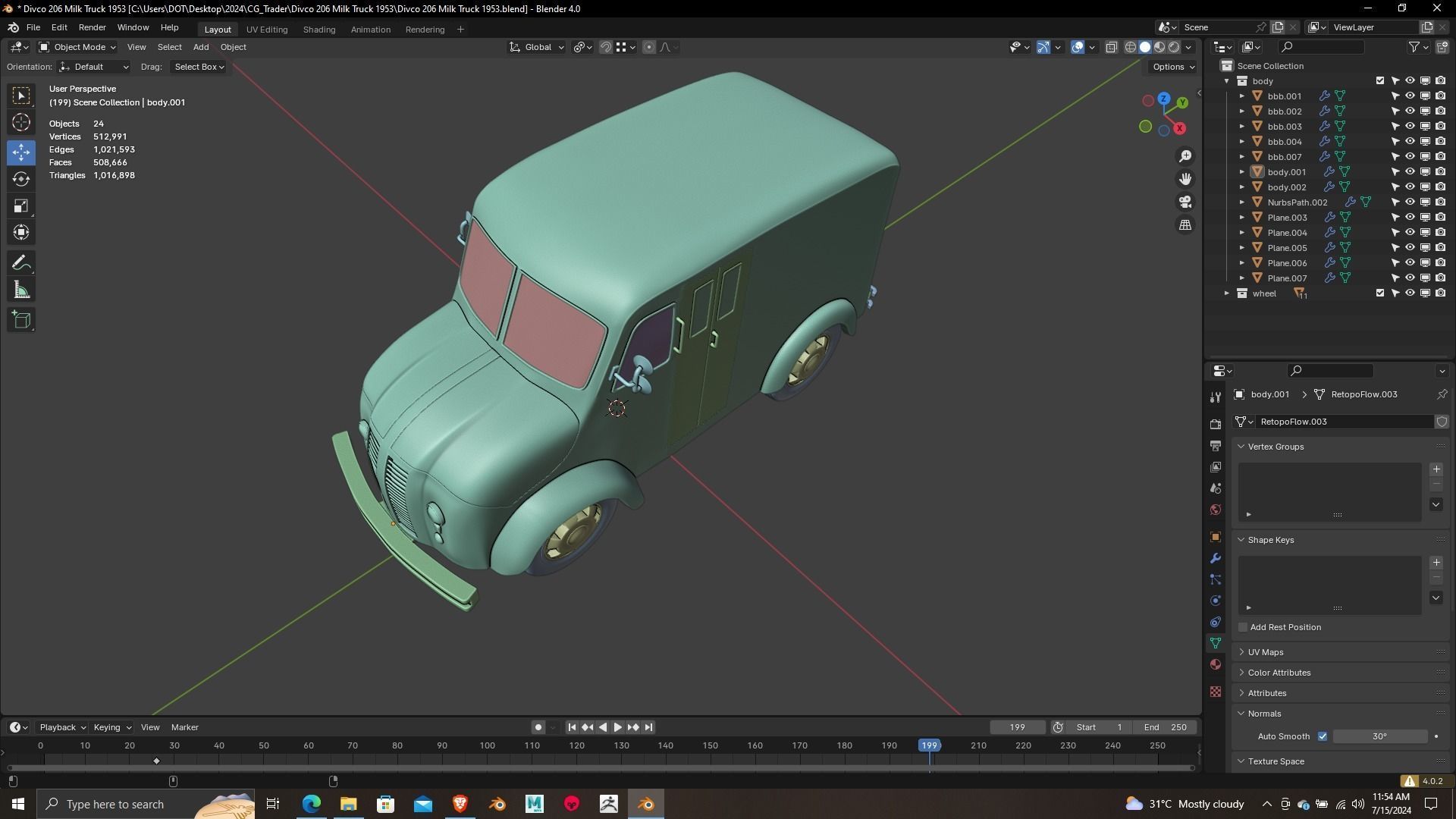 DVCO TO6 Milk Truck 1953 3rd Print Model 3D print model_9