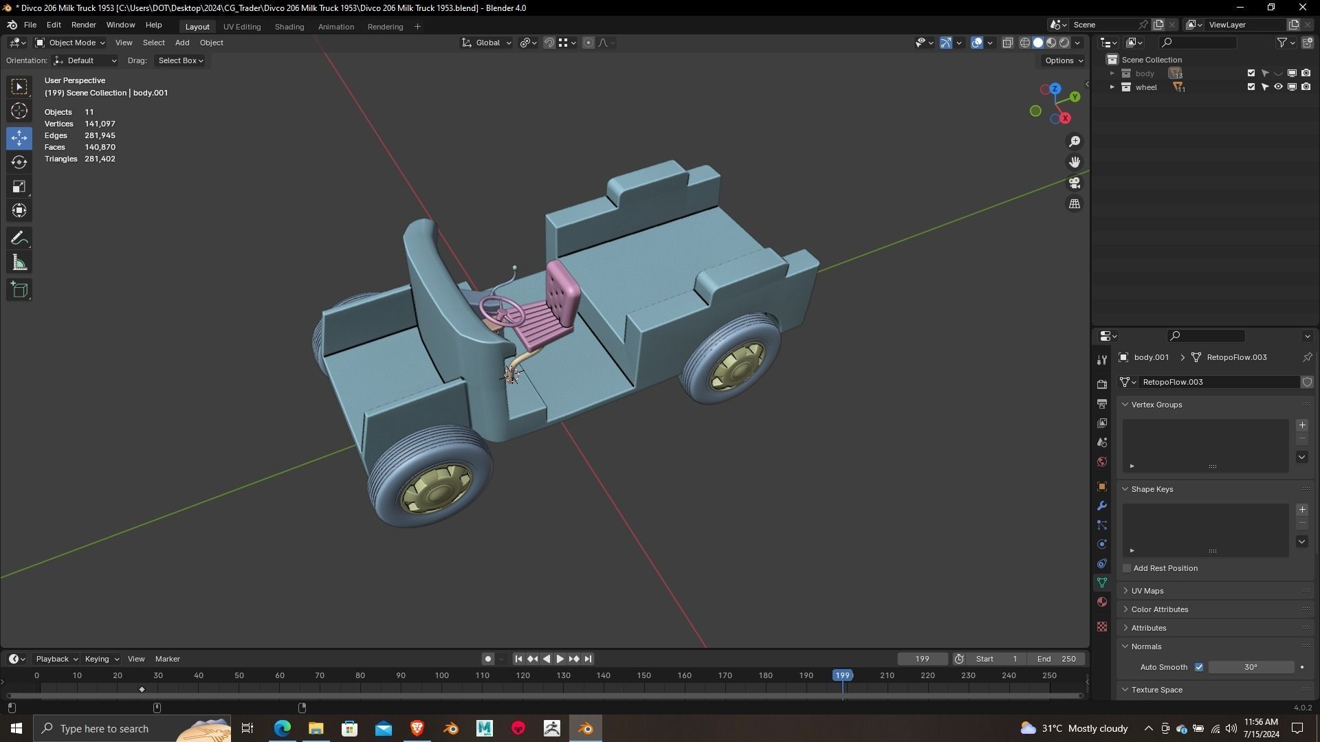 DVCO TO6 Milk Truck 1953 3rd Print Model 3D print model_12