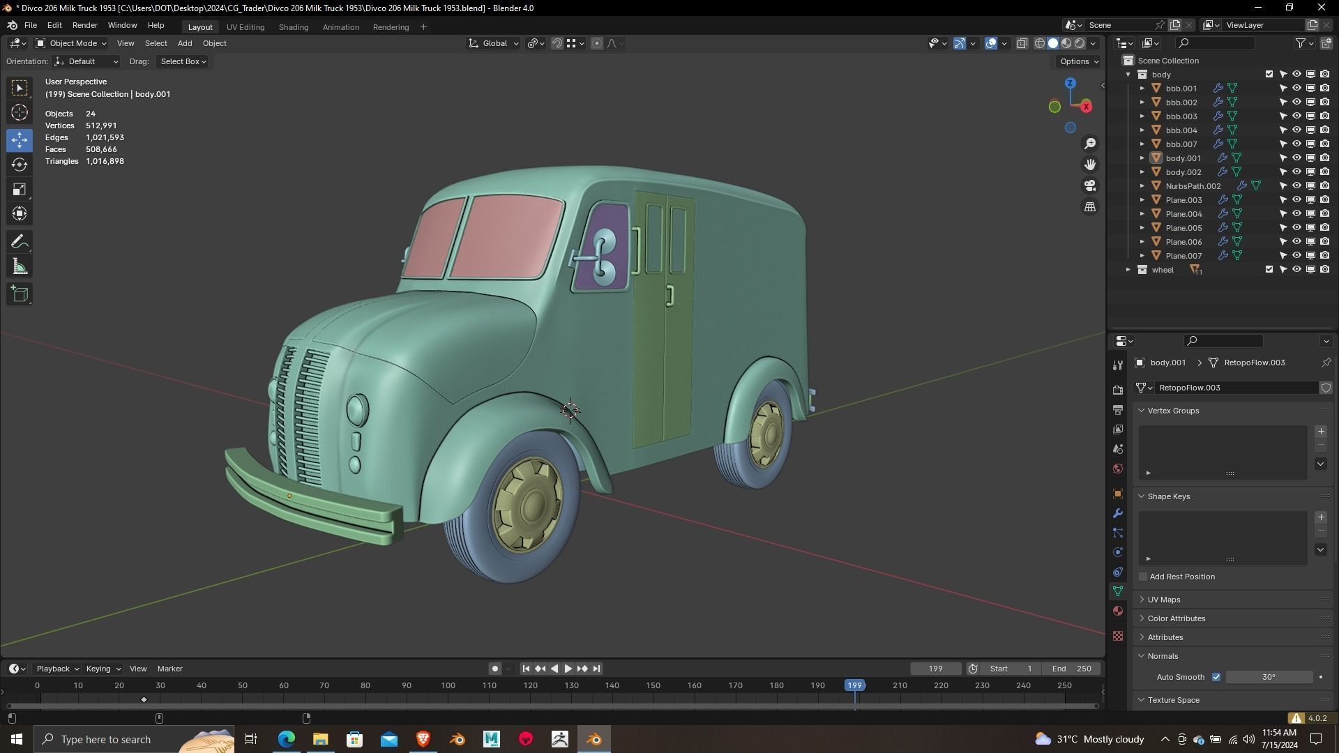 DVCO TO6 Milk Truck 1953 3rd Print Model 3D print model_7