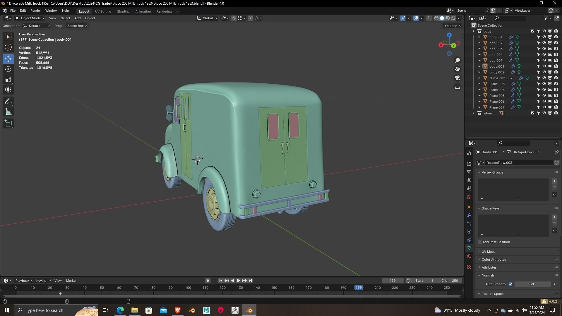 DVCO TO6 Milk Truck 1953 3rd Print Model 3D print model_11
