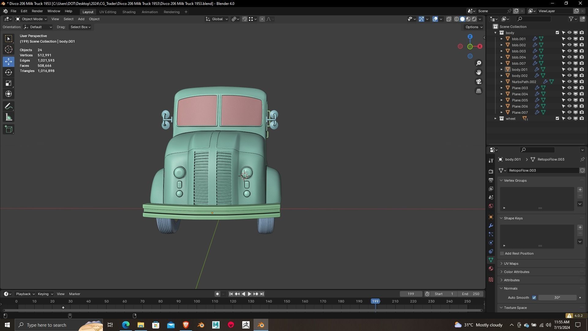 DVCO TO6 Milk Truck 1953 3rd Print Model 3D print model_10