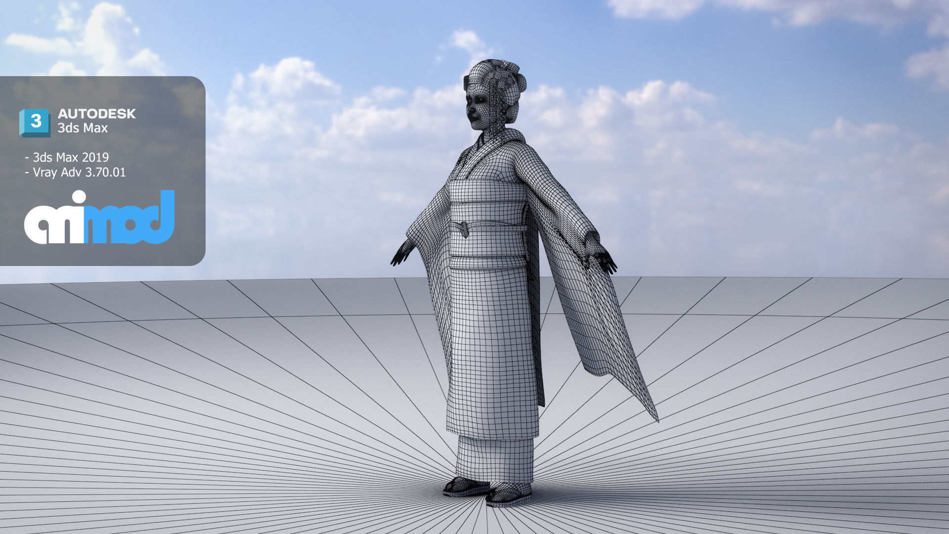 Japanese Geisha 3D model_7