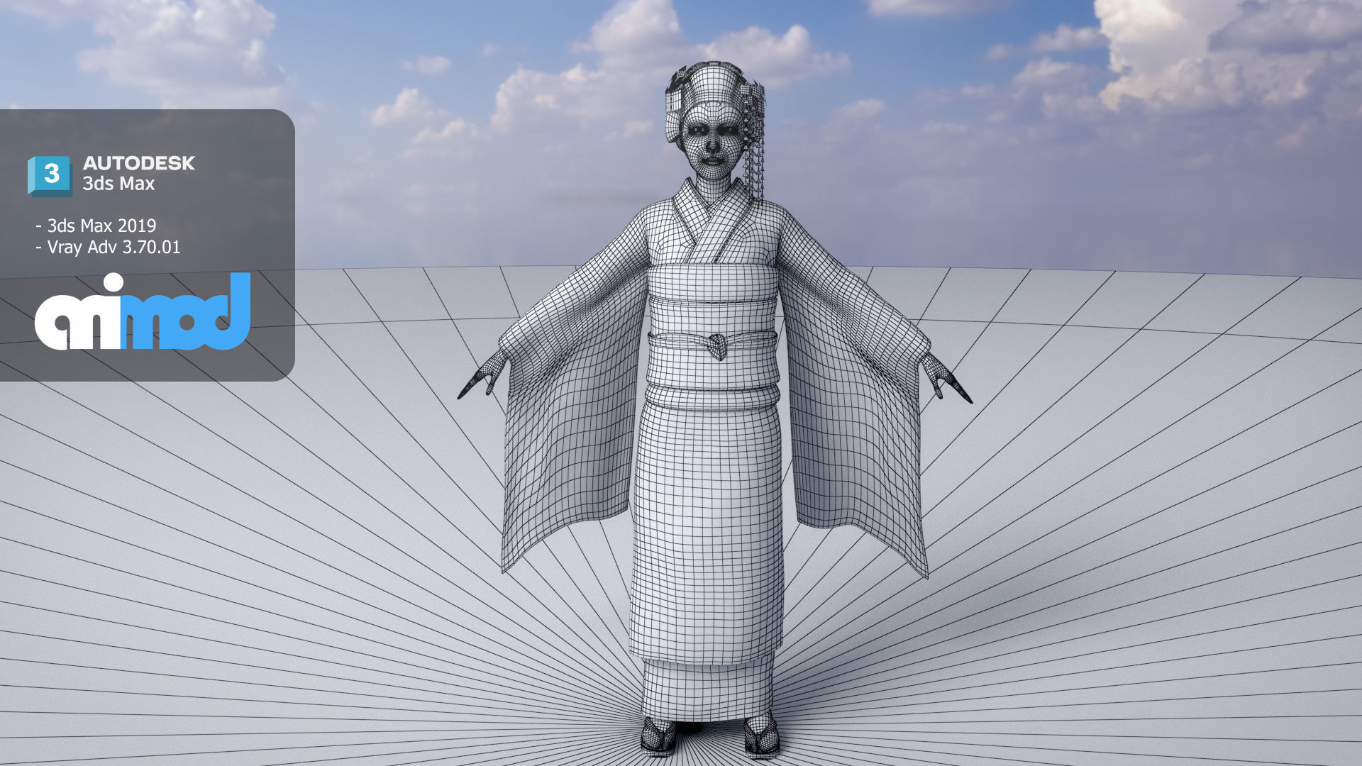 Japanese Geisha 3D model_5