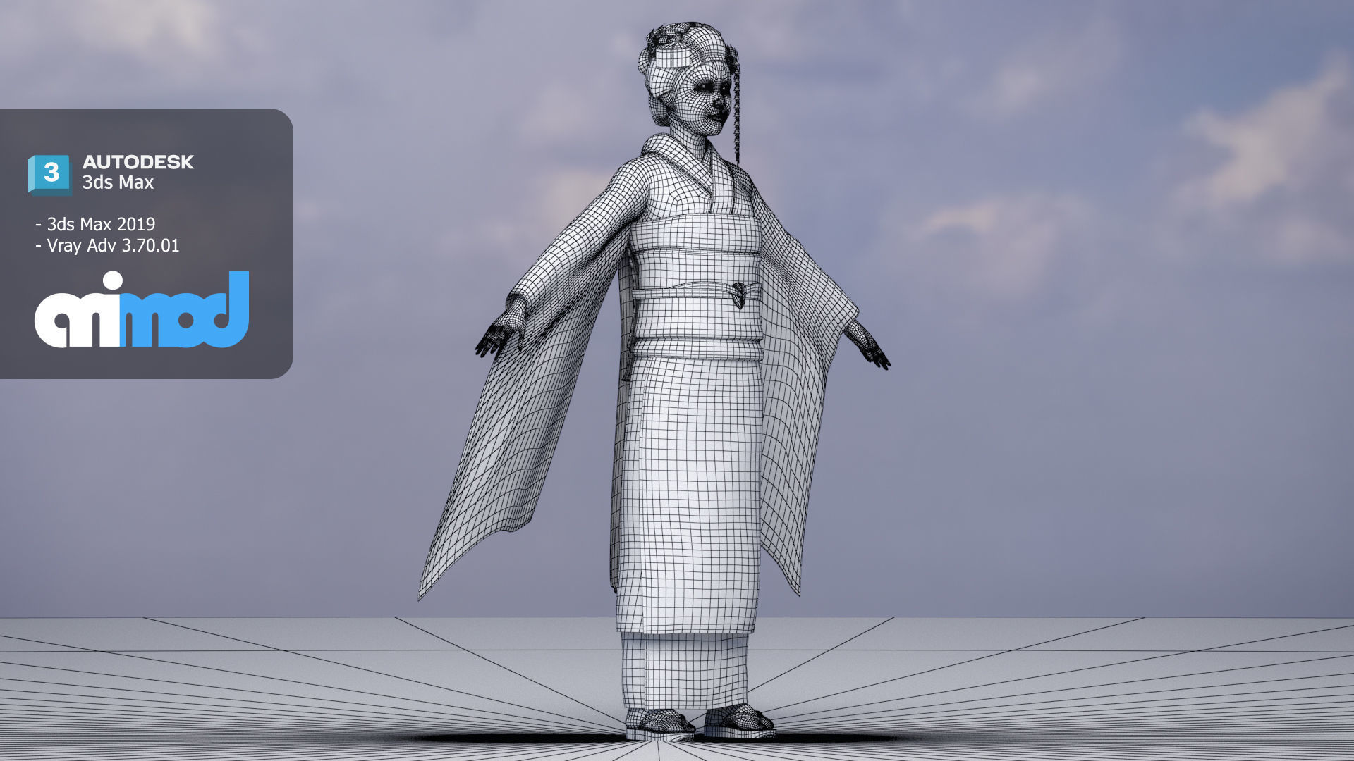 Japanese Geisha 3D model_6