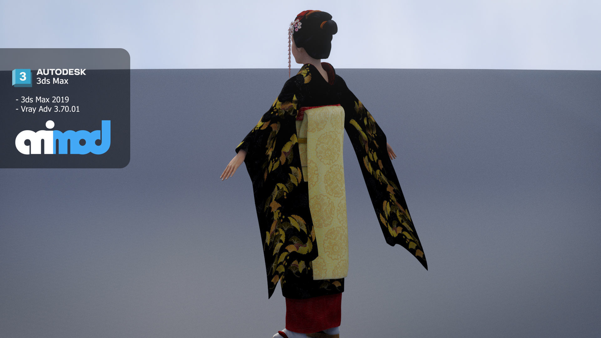Japanese Geisha 3D model_4