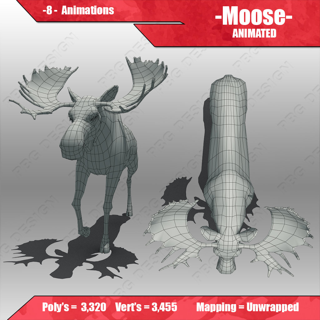 Moose Animated 3D model_6