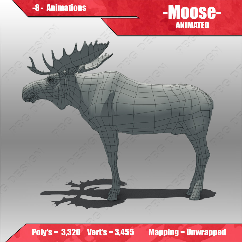 Moose Animated 3D model_7