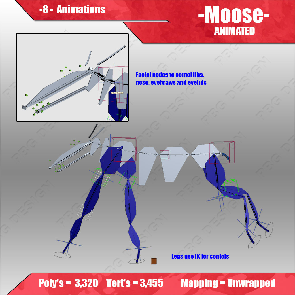Moose Animated 3D model_4