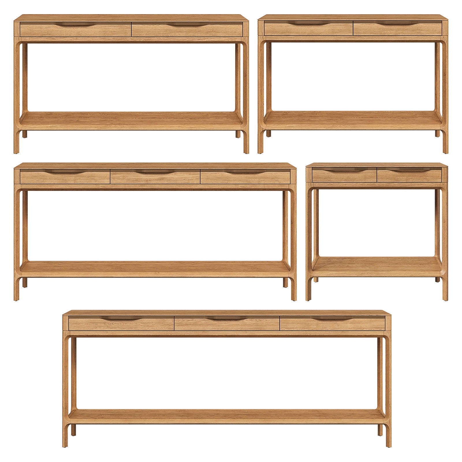 Restoration Hardware Padua console with drawers 3D model_2