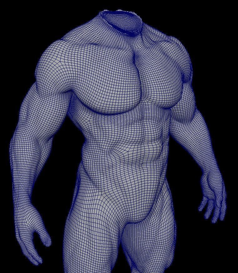 muscular sculpt base mesh humanly accurate 3D model_7