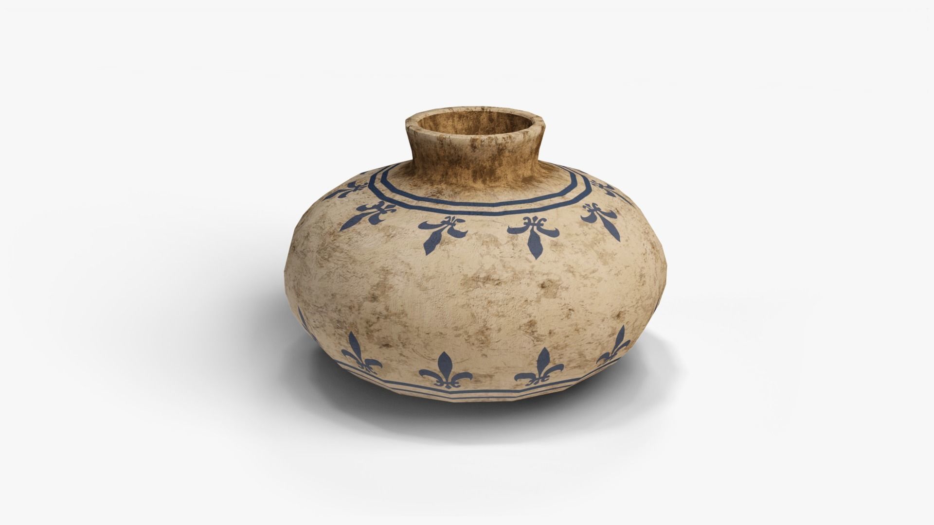 Old Clay Pots and Vases Low-poly 3D model_5
